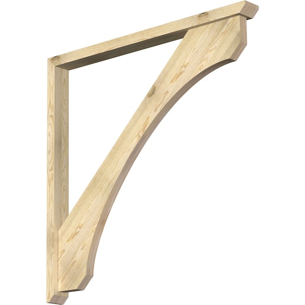 Ekena Millwork Legacy Slat Rough Sawn Bracket w/ Offset Brace, Douglas Fir, 4"W x 48"D x 48"H BKT0402X48X48LEC06RDF - main